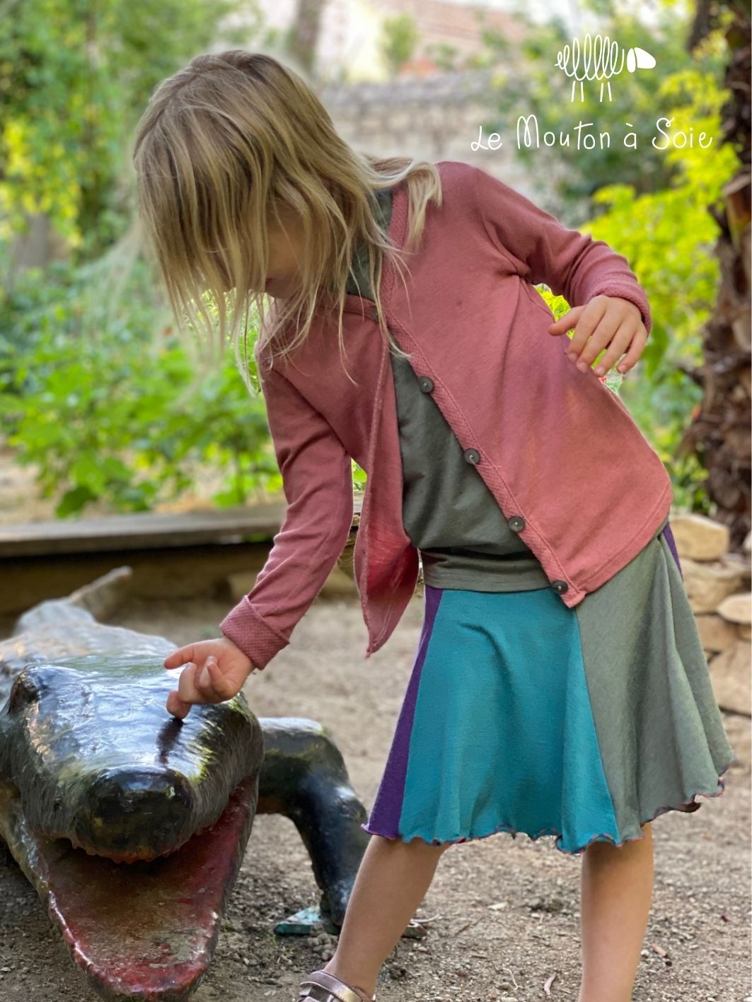 Jupe Kitourne multicolore laine mérinos et soie