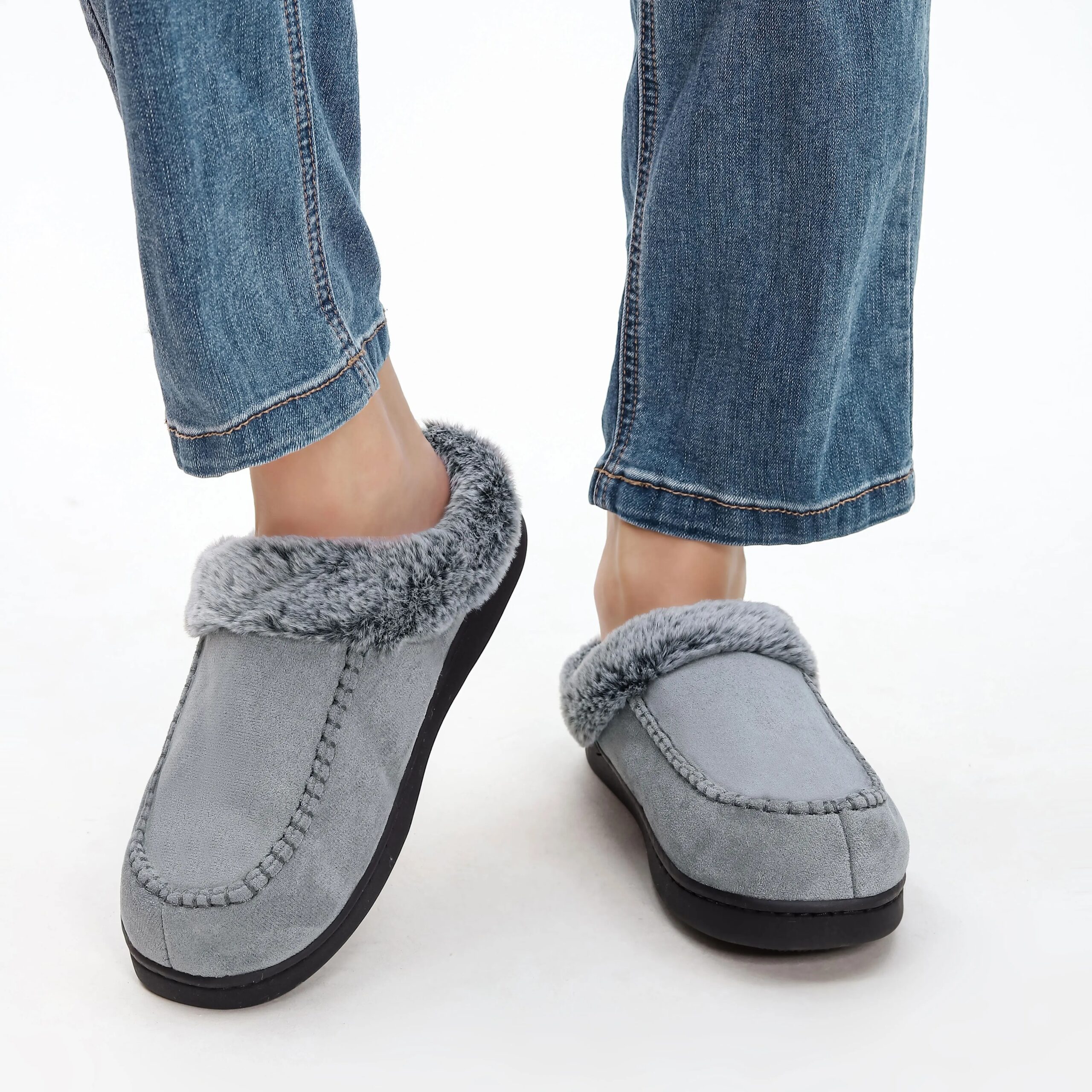 Chausson polaire en cuir et intérieur fourré pour homme – Image 7
