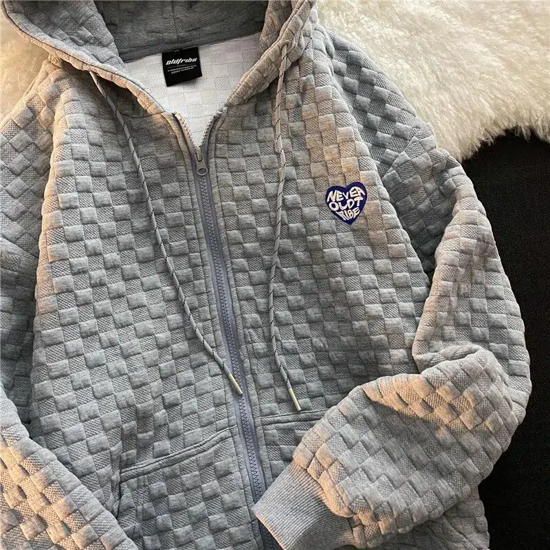 Gilet sweat femme en tissu à impression en relief – Image 5