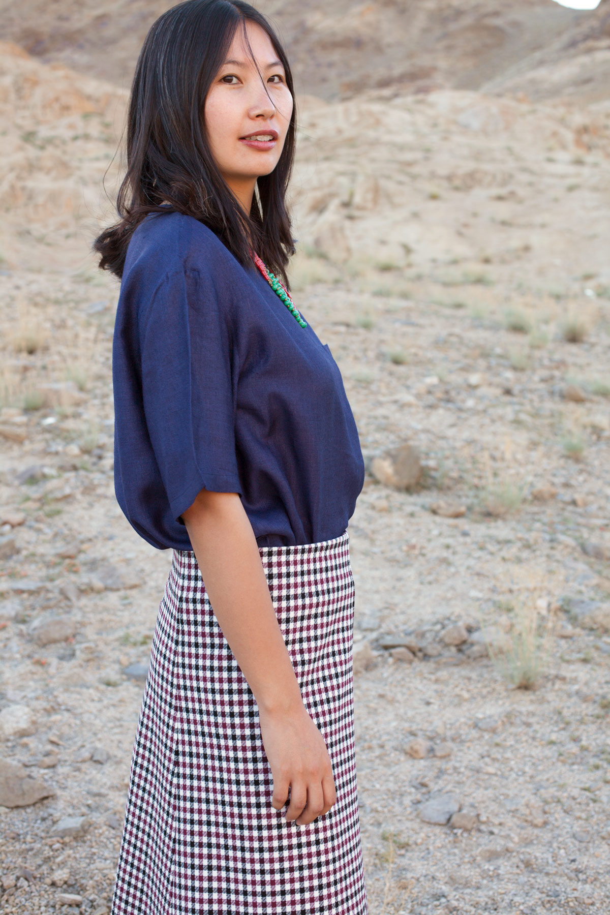 Moonga Silk Shirt Top · Dark Blue – Image 3