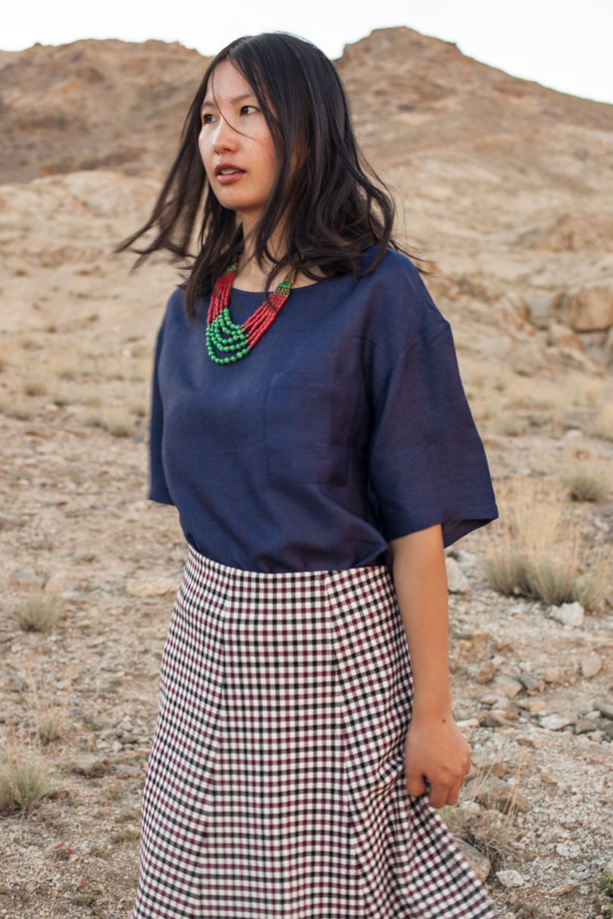 Moonga Silk Shirt Top · Dark Blue – Image 4