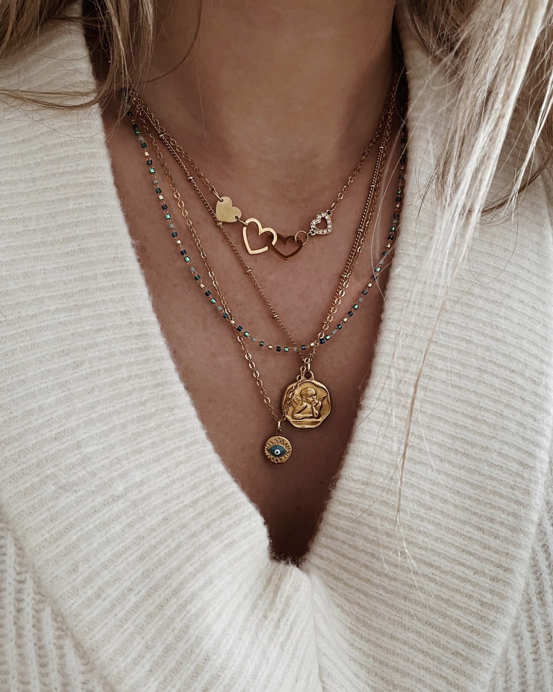 Collier Acier Inoxydable Bleuté – Image 3