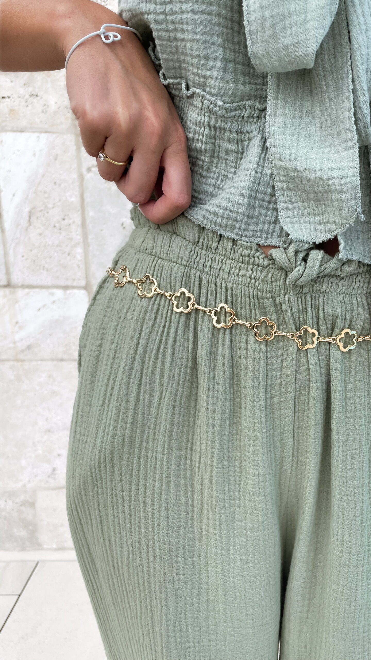 Ceinture Chaine Dorée Trèfles