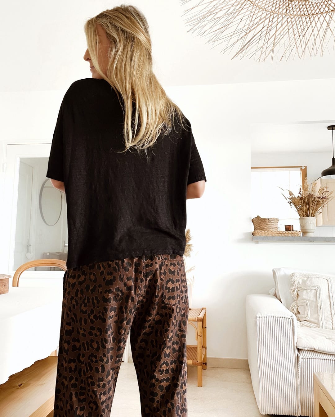 Pantalon Léopard Brodé Marron Bob – Image 4